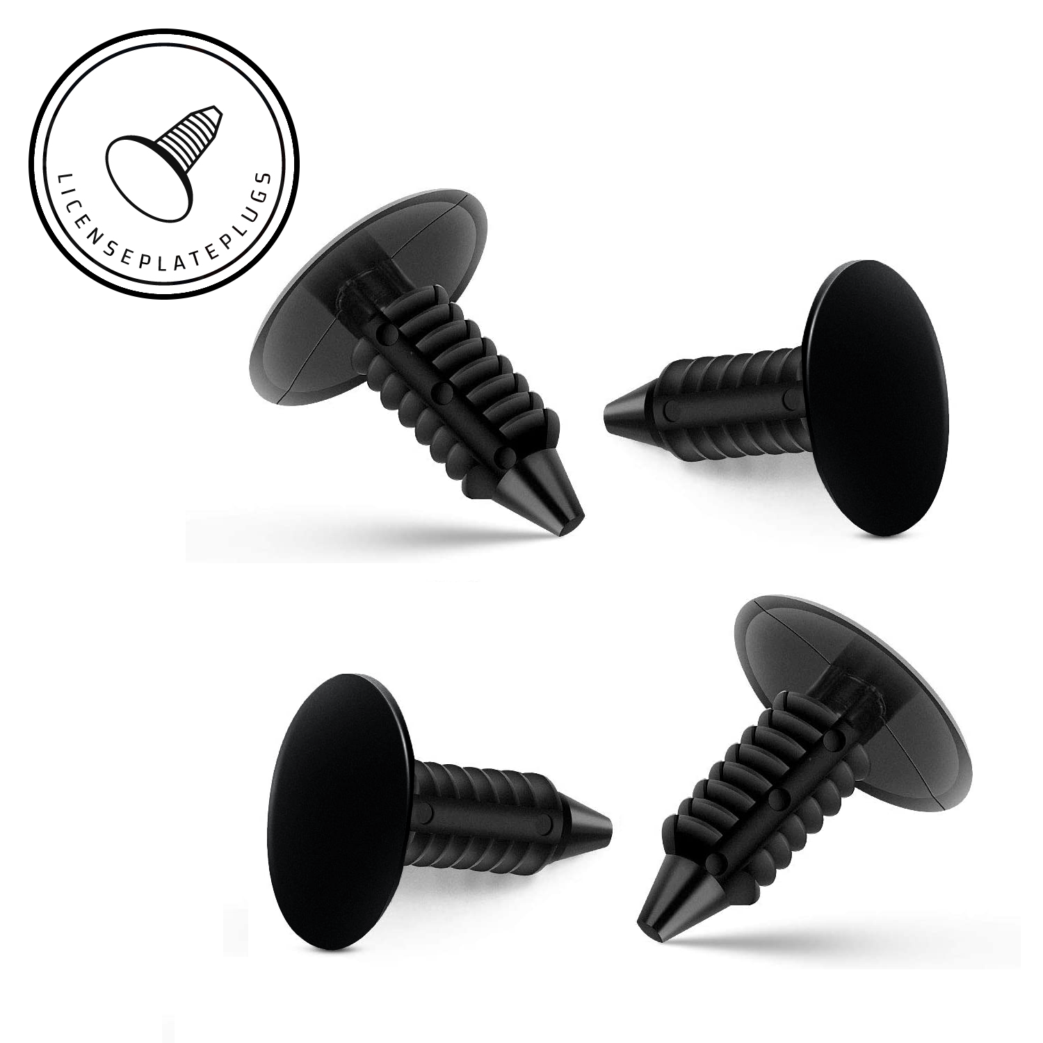 Gloss BLACKSet of 4 Bumper Plug Front License Plate Holes Cover 67mm