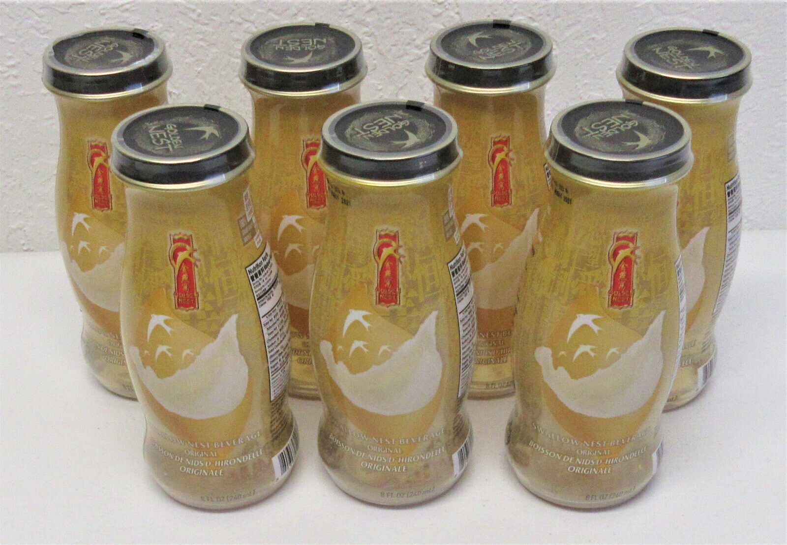 7 Golden Nest Swallow Bird Nest Beverage Drink Orig 8oz Sealed Glass