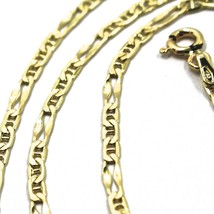 18K YELLOW GOLD CHAIN 2.5 MM, 20 INCHES, ALTERNATE 3 MARINER, 1 OVAL WORKED LINK image 2