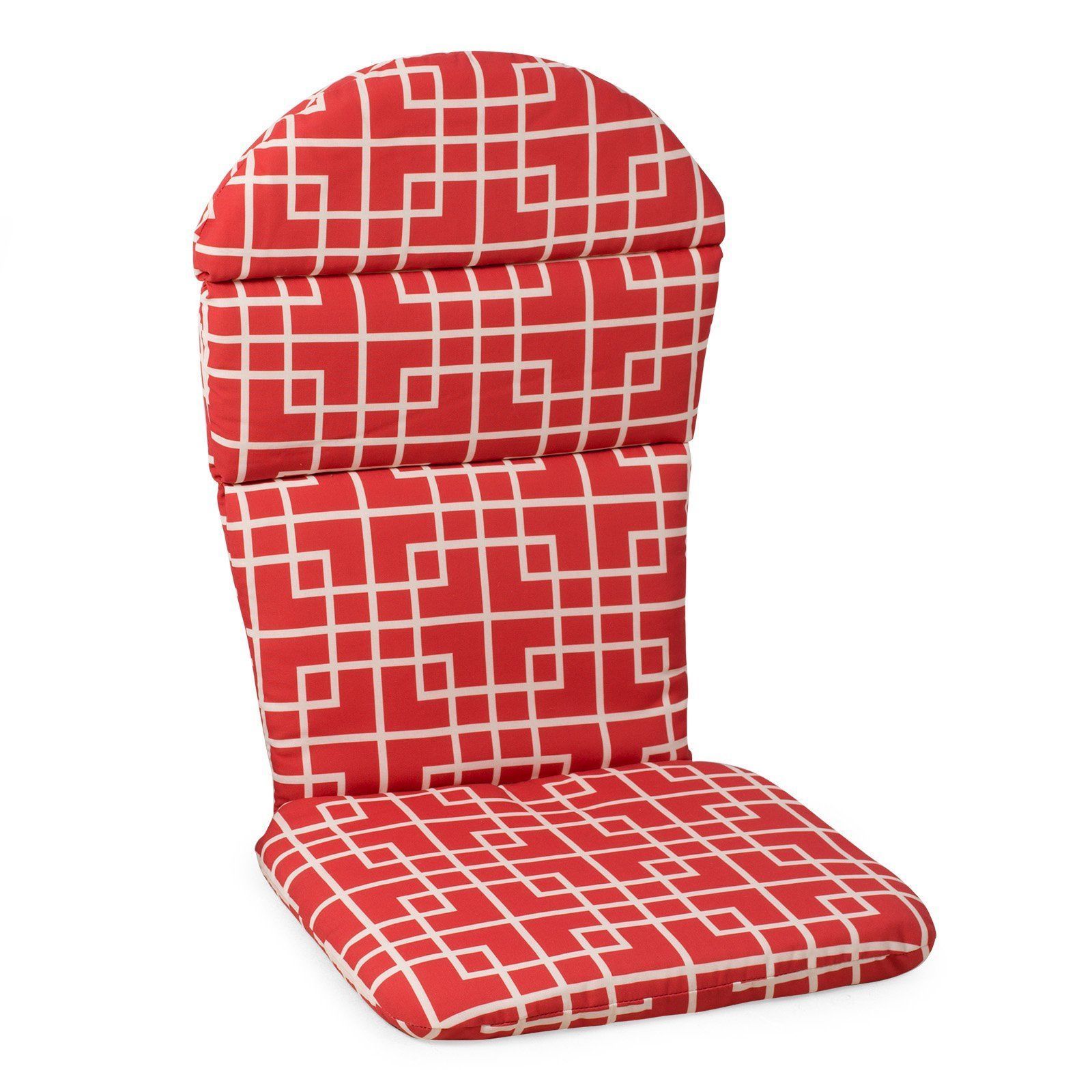 Red Geometric Outdoor Patio Adirondack Chair Cushion Replacement Pad