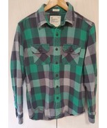 American Eagle Outfitters AE Blue Green Plaid Flannel Button-Up Size M G... - $19.60