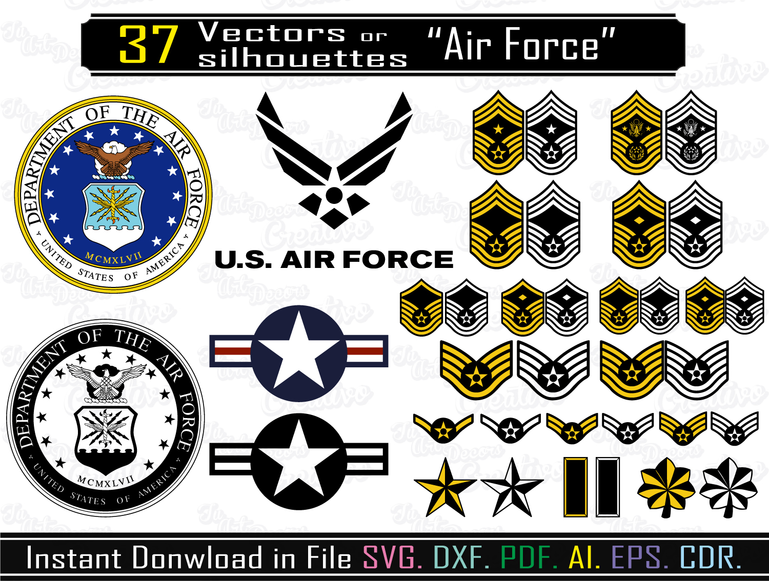 Logo Air Force Svg Vector For Cameo Or Cnc Laser Cuts Air Force