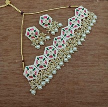 High Qulity Kundan Meena Necklace Choker Jewelry Set Women Girl Gift Bridal 7 - $29.69
