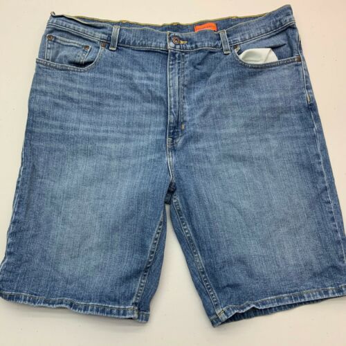 St. John's Bay Jean Shorts Mens 40 Blue Falt Front Comfort Stretch