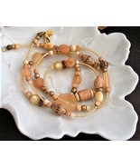 Mei Fa Beaded Necklace, Rustic Mixed Media Beads, Designer Shaune Bazner... - $50.00