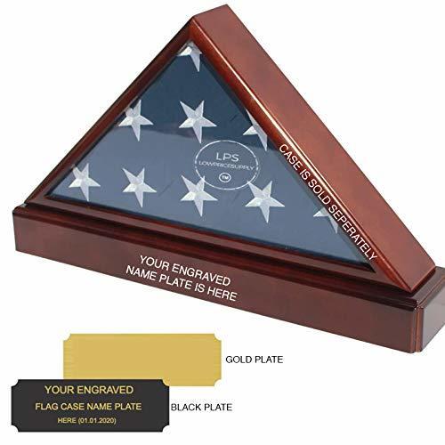 LPS Engraved Flag CASE Name Plate Military Memorial Burial Casket
