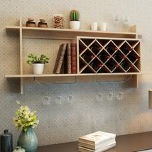 Wall Mount Wine Rack with Glass Holder & Storage Shelf image 10