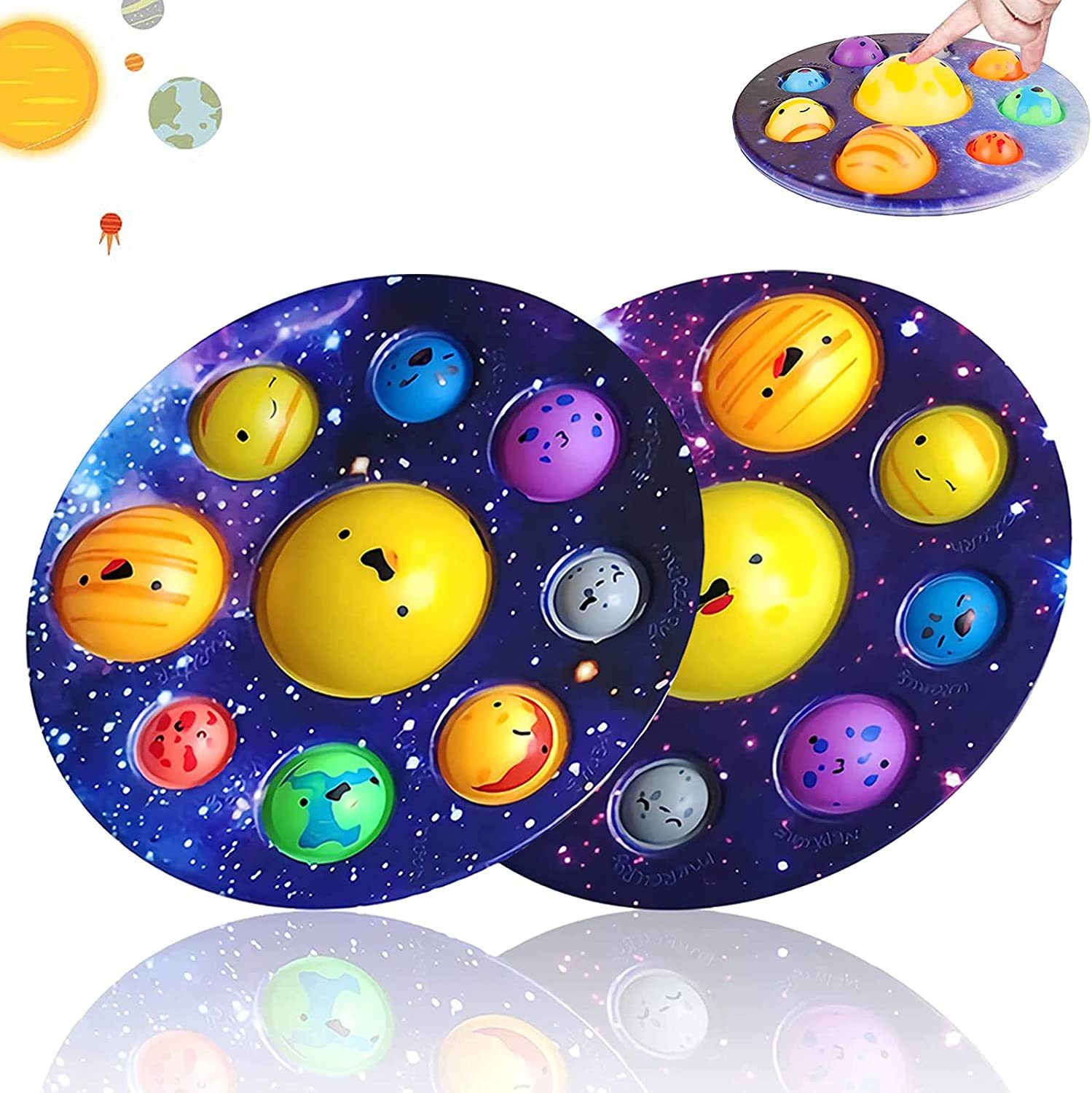 Lamvpker Dimple Solar System Fidget Toy for Kids Galaxy Outer