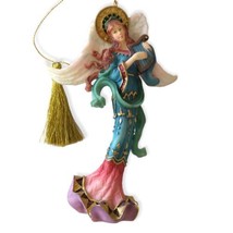 Lenox Angel of Glory Ornament 2000 Holding Harp Colorful Christmas Holid... - $24.99
