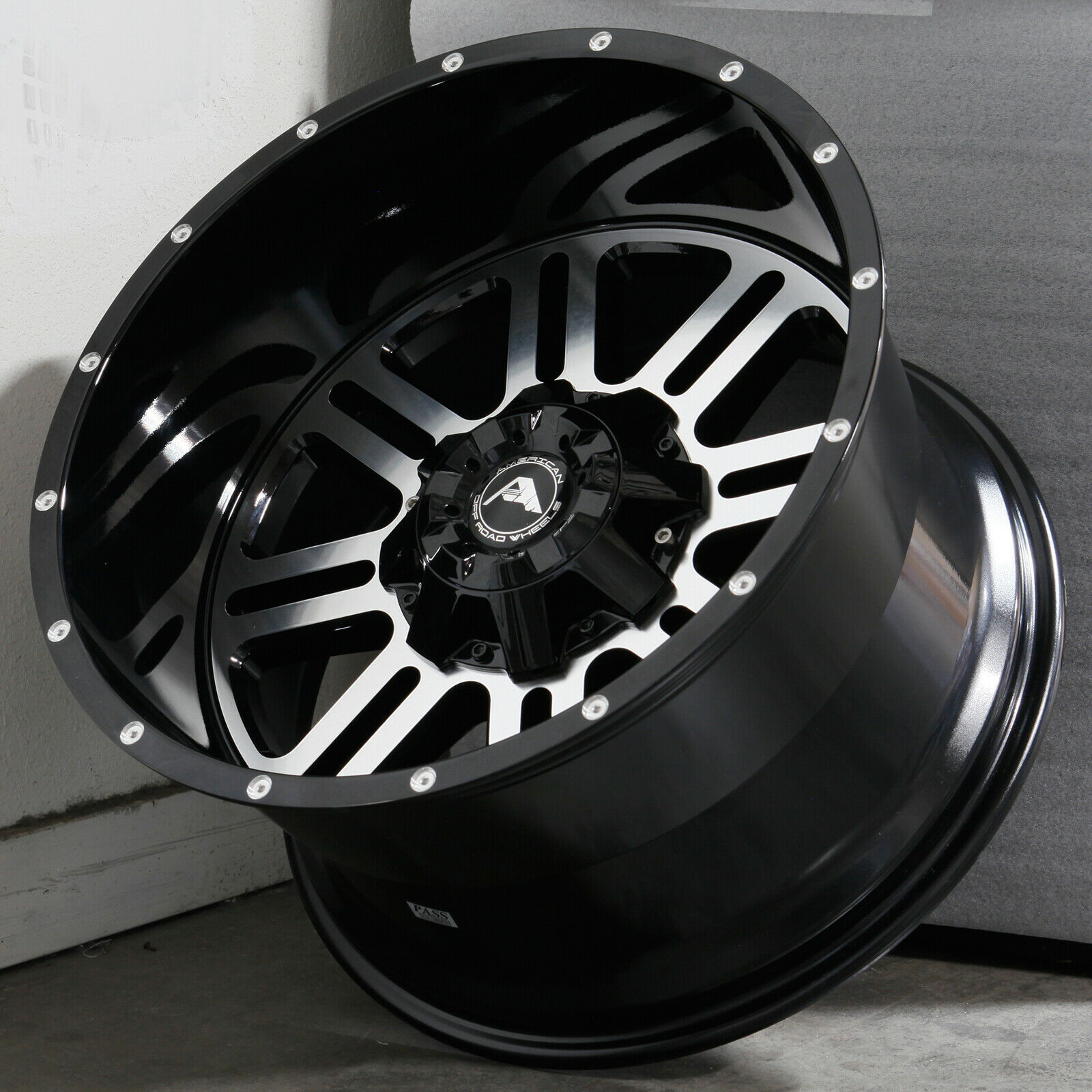 20x12 Ameican Off-Road A106 6x4.5/6x114.3 -44 Black Machined Wheels ...