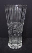  Vintage 8&quot; Pressed Glass Vase with X Pattern - $5.00
