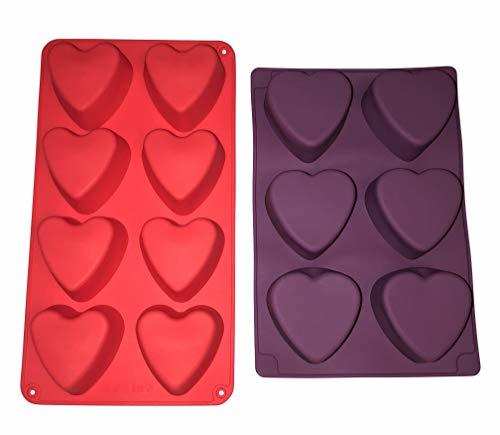 2 Silicone Heart Soap Molds –Valentines Day Holiday Hearts Shaped ...