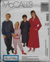 McCalls 2999 Children Boys Girls Unisex Robes Pyjamas Tops Bottoms Sizes... - $15.00