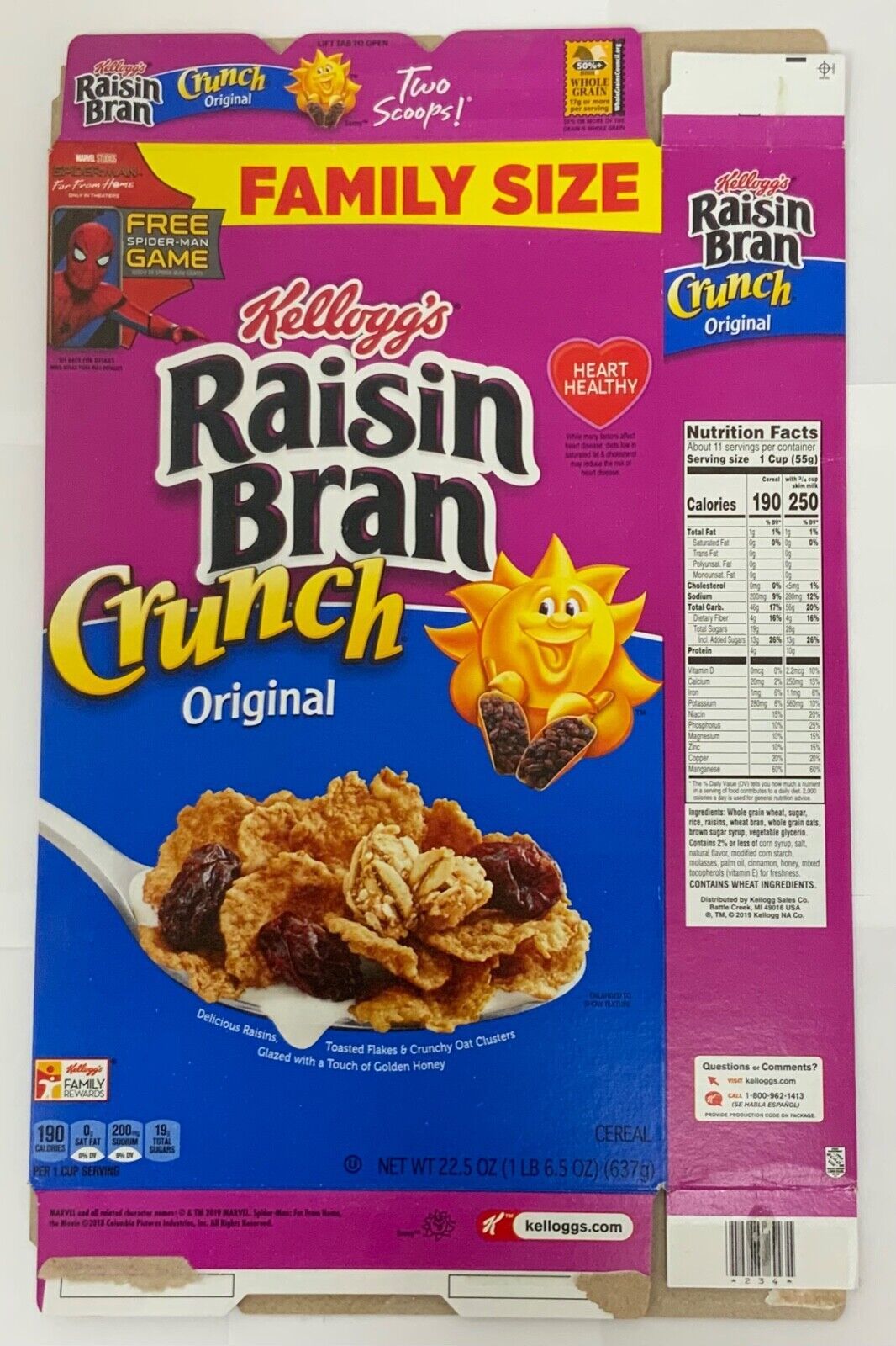 Kellogg’s Raisin Bran Spider-man Far From Home Cereal Empty Box - $12.86