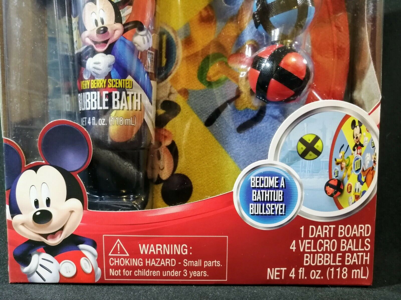 Disney Junior Mickey Mouse Bath Time Dart Board with Bubble Bath Gift