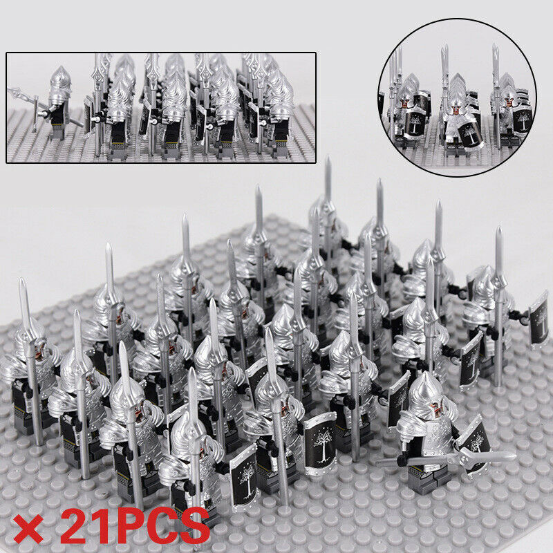 21Pcs Dwarf Army Soldier Figure Lord Of The Rings Military For Lego Minifigure