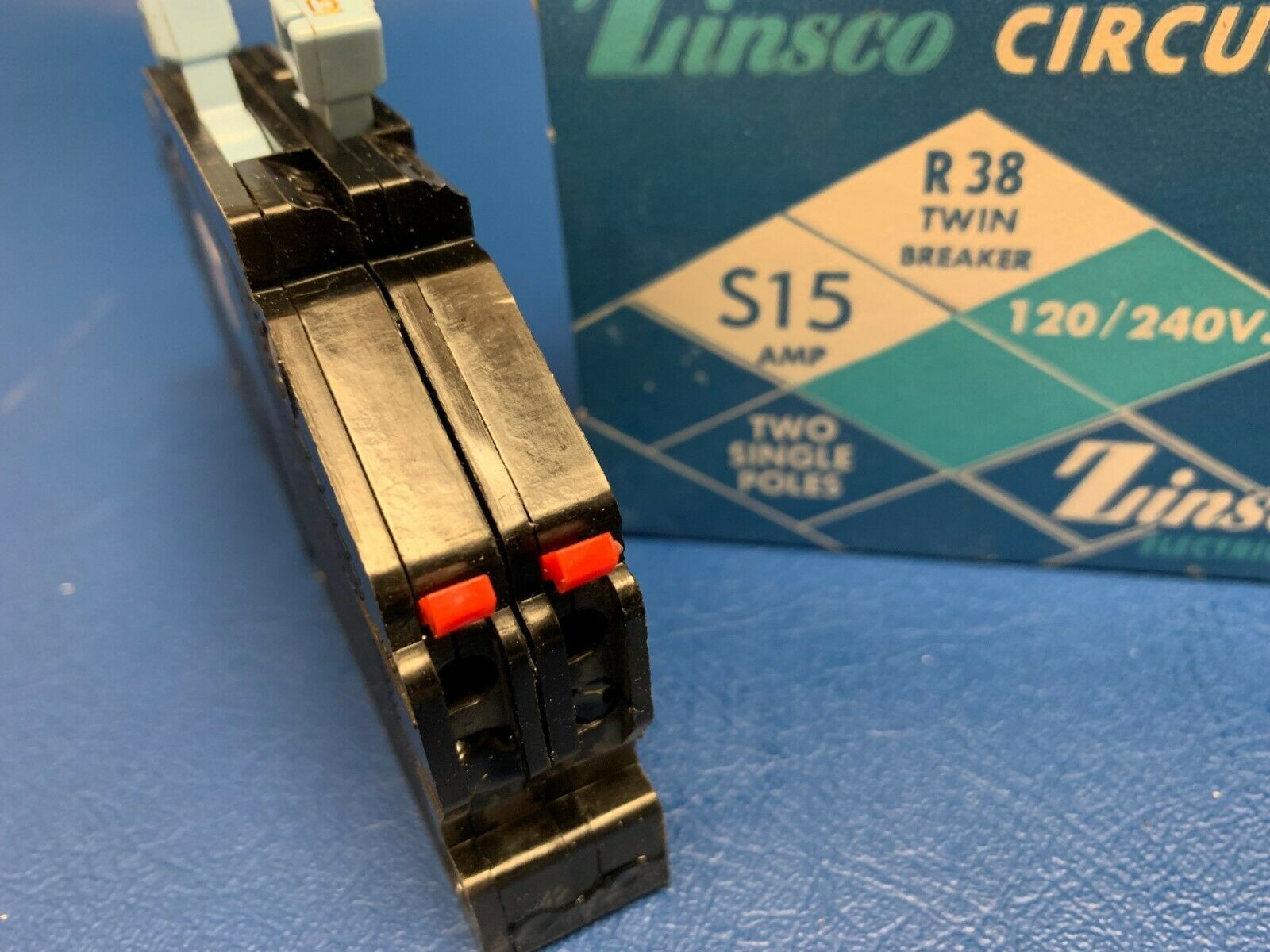 NEW IN BOX ZINSCO 15 Amp 3/4" R38 BREAKER TWIN GTE Sylvania Red Tab Everything Else