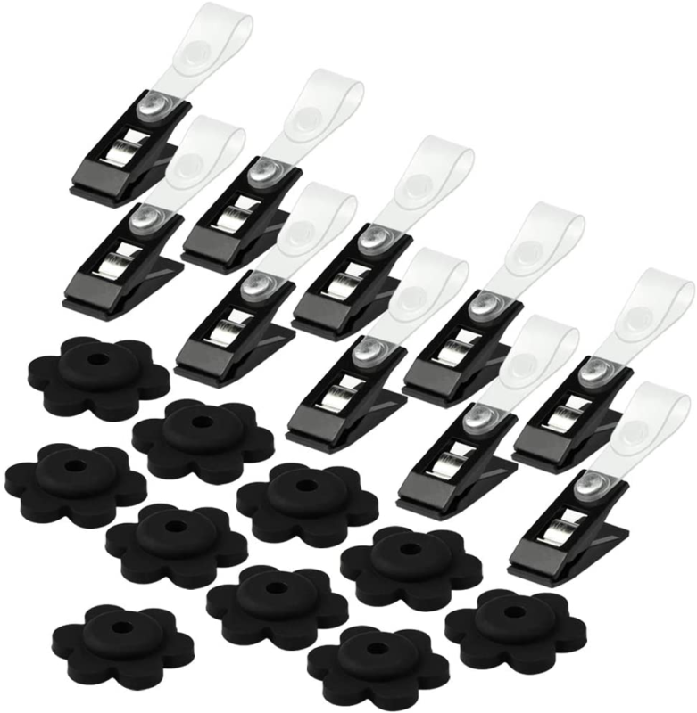 HSCGIN 10pcs Garden Flag Rubber Stoppers 117x19mm Black