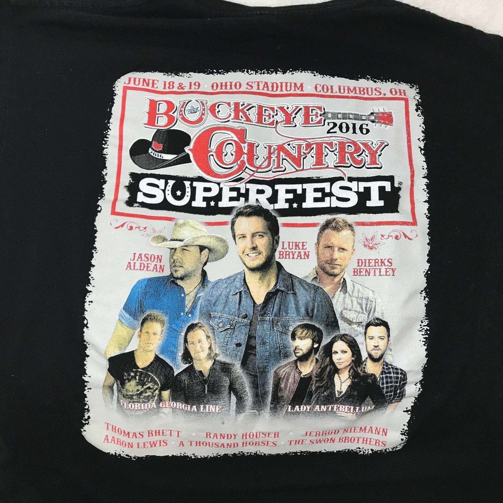 Buckeye Country Superfest Concert Ohio 2016 Shirt Size Medium T Shirt