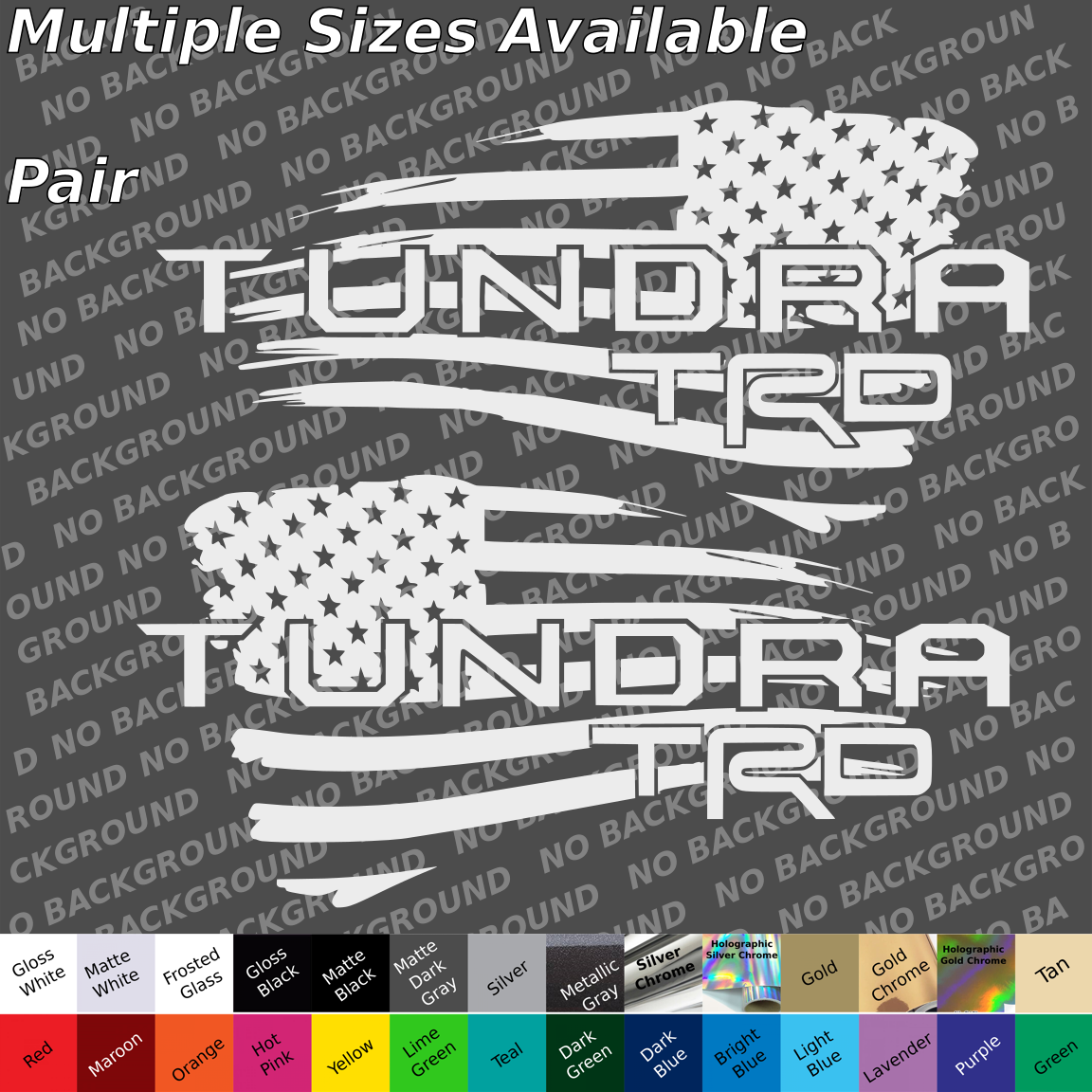 Tundra TRD Tattered american flag bed side decals pair truck offroad