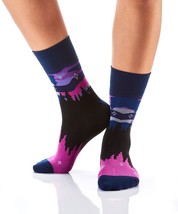 Women's Premium Crew Socks Yo Sox Northern Lights Fits Size 6 to 10 Cotton Blend image 2