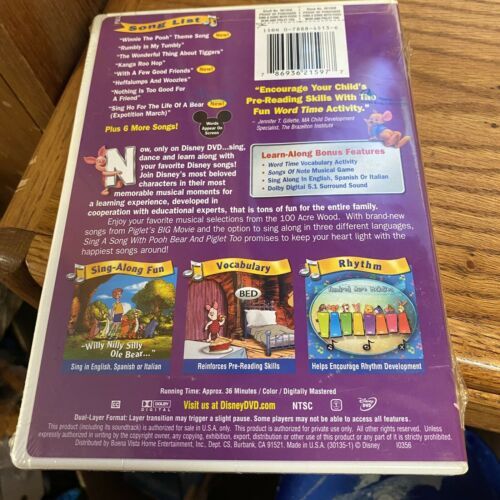 Disney Sing Along Songs Sing a Song with Pooh Bear and Piglet Too (DVD ...