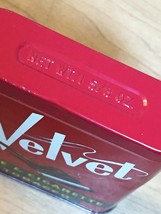 Vintage 50s Velvet Pipe & Cigarette Tobacco tin/packaging 1 5/8oz image 3