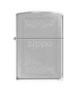 Zippo Lighter - Logo Fancy High Polish Chrome - 853452 - $30.25