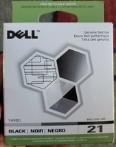 New in Sealed Box Genuine Dell Printer Ink Cartridge Black 21 Series Y498D - $24.07