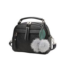 Women Shoulder Bag Pu Leather Messenger Bag With Ball Pendant Crossbody ... - $21.95