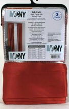 1 Package VCNY Home 37" W X 84" H Red Faux Silk 2 Count Rod Pocket Panels image 2