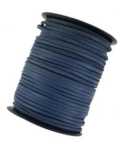 Navy leather cord lace 3 mm Square sold in lengths of 2,3,4,5,10  metres - $6.41+