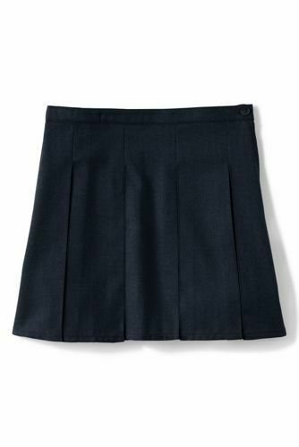 Lands' End Girls Solid Box Pleat Skirt Top Knee Classic Navy 10 NEW 407088