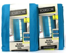 2 Count Your Zone Aqua 42" X 84" Rod Pocket With Back Tabs Microfiber Panel
