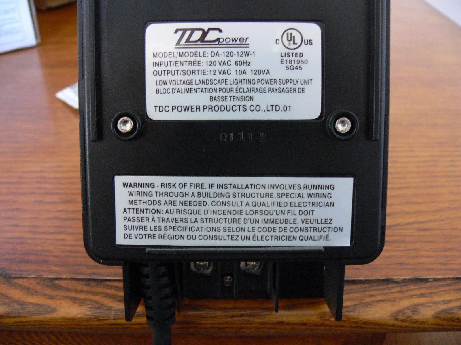 Used TDC Transformer Power Supply Landscape Lighting DA-120-12W-1 ...