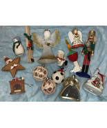 Mixed Lot of 14 Various Christmas Ornaments Hallmark & Decorations - $25.83