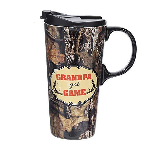 Topadorn 17oz Tall Ceramic Travel Mug Dishwasher Safe Coffee Cup with