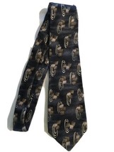 PIERRE CARDIN Mens 100% SILK Tie Necktie Blue Gray Geometric Design - $23.71