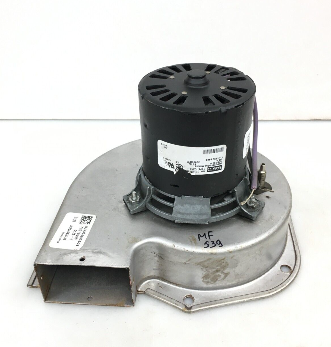 Used Induction Fan FASCO 7021-9656 Draft Inducer Blower Motor 8981 Type U21B 3200RPM used ...