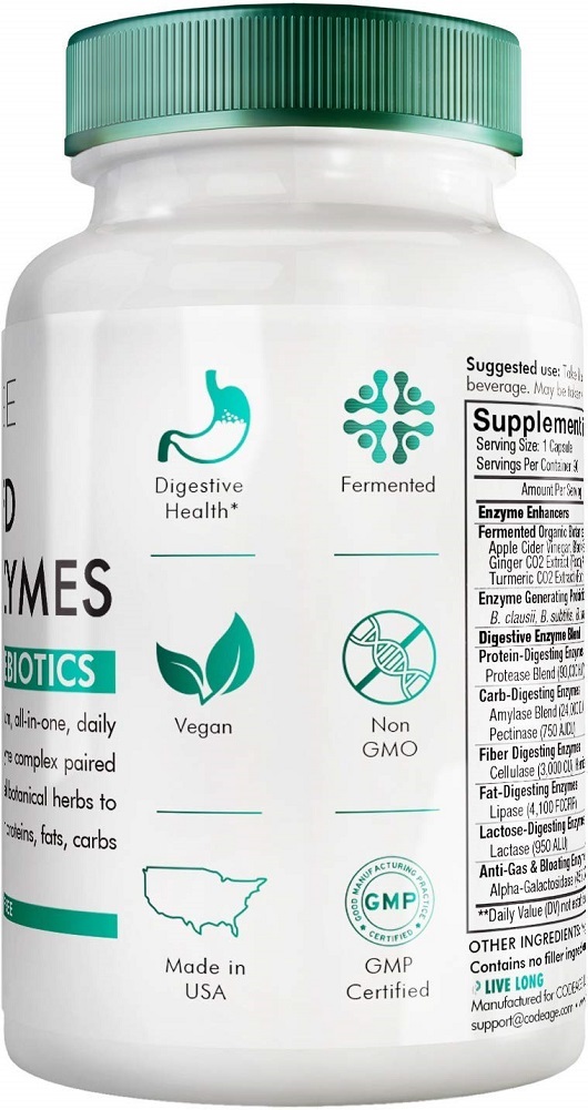 Codeage Fermented Digestive Food Enzymes with Probiotics + Prebiotics