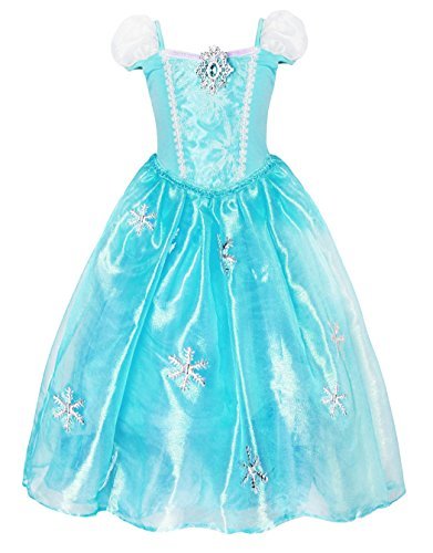 Cotrio Little Girl's Princess Elsa Fancy Dress Costume Snow Party Queen ...