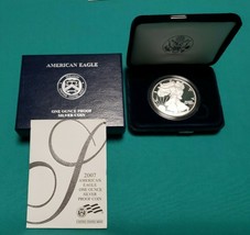 2007-(W) American Silver Eagle 1 Troy oz. .999 Proof Silver Dollar w/ Box & COA - $93.50