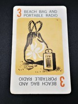 1965 Mystery Date board game replacement card yellow # 3 beach bag & radio - $4.99
