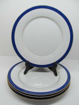 Muirfield Royal Lapis Navy Blue Band 10 5/8&quot; Dinner Plates Set Of 4 Plat... - $38.22