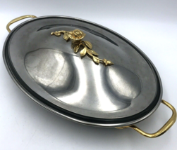 Oneida Stainless Steel 24K Gold Electroplate Covered Casserole Serving D... - $39.99