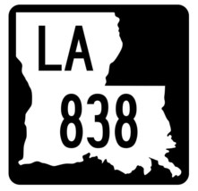 Louisiana State Highway 838 Sticker Decal R6135 Highway Route Sign - $1.45+