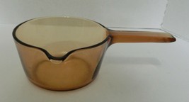 Vision Corning France Amber Glass Pot Sauce Pan Spout No Lid 1 L - $19.68