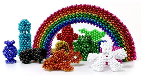 small silver magnetic balls