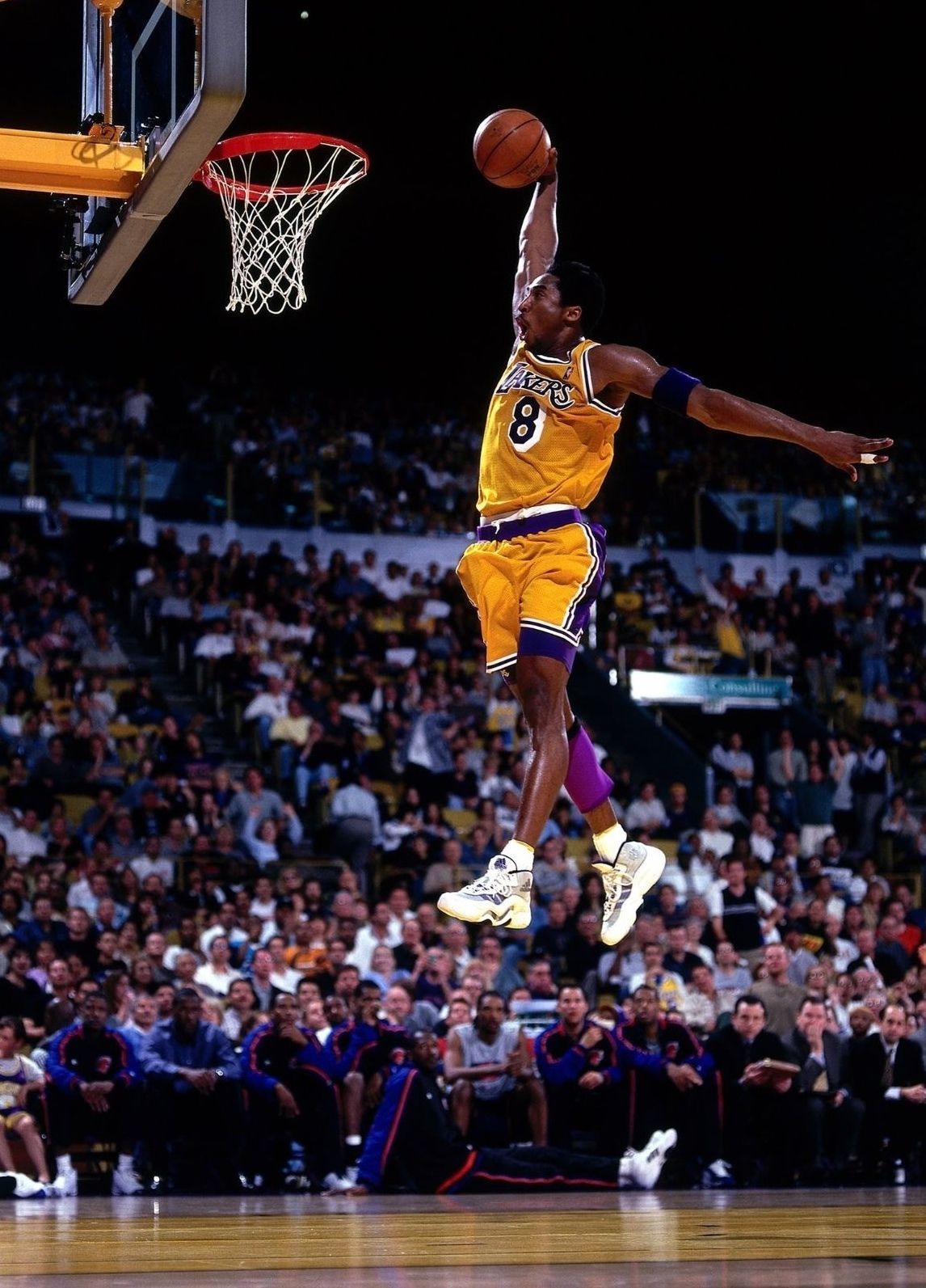 Kobe Bryant Dunk Lakers A Np Vintage 8x10 Matted Color Basketball Photo Photos