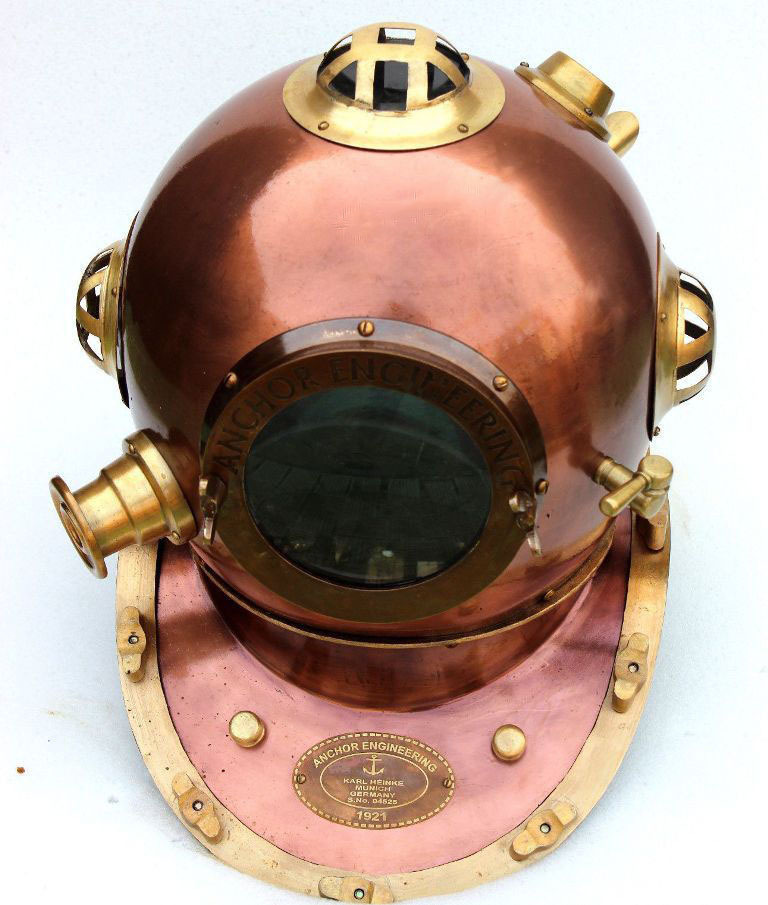NauticalMart Antique US Navy Mark V Deep Sea Marine Divers Diving Helmet Diving Helmets